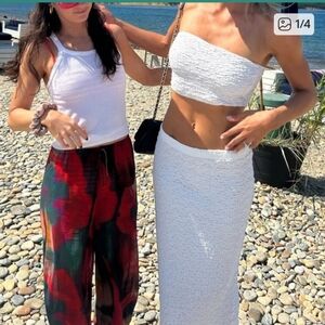 Matching set . Strapless crop top and maxi skirt